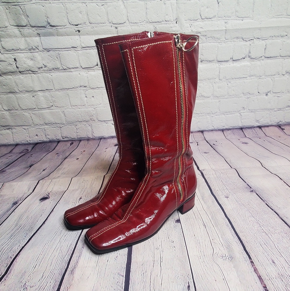 Vintage Aquatalia red leather boots